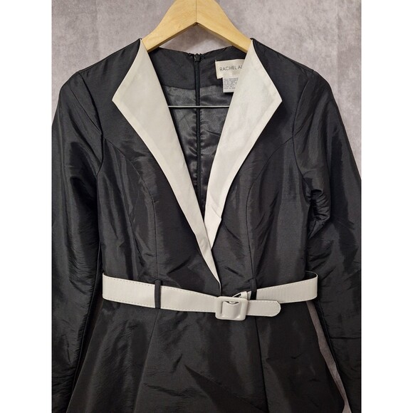 Rachel Allan Long Sleeve V-Neck Cocktail Dress Sz 10 Peplum Taffeta Wedding - Picture 7 of 12